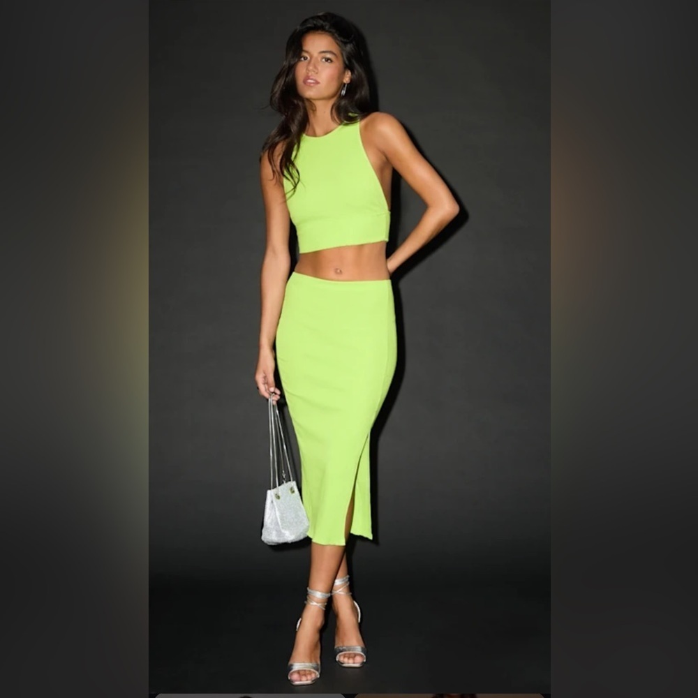 Lulu's Neon Green Pencil Skirt caja 3